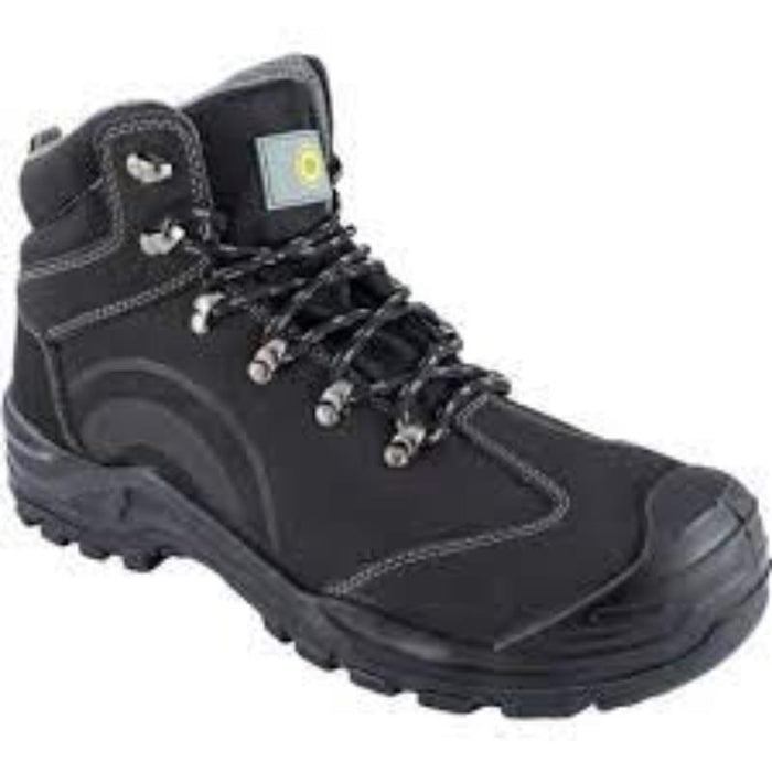 Black Hiker Boot, Safety Rated S3 SRC, Size 13 - Durable Work Boot for Construction, Industrial, and Outdoor Use. 