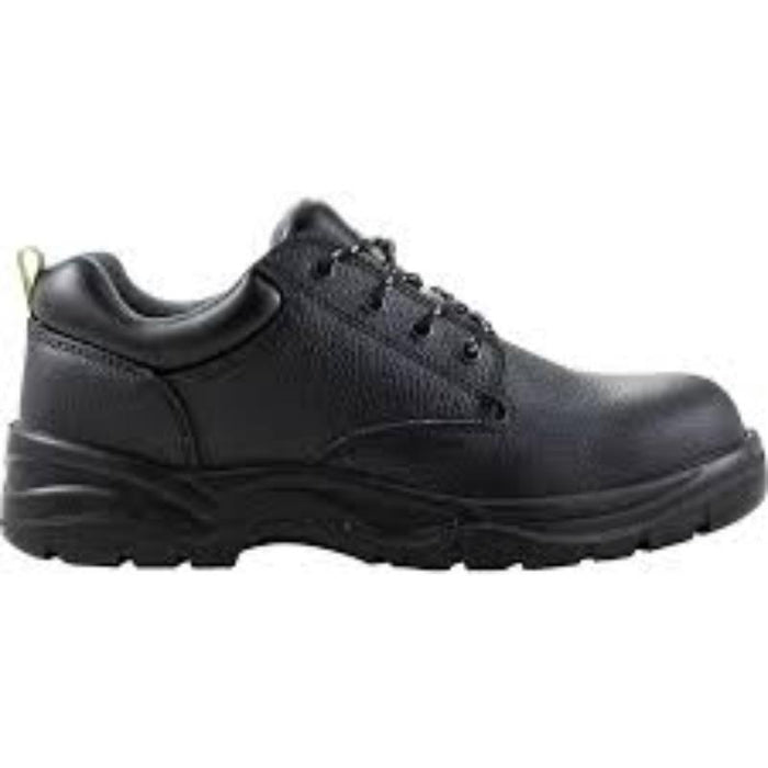 Black Safety Shoe: Cromwell 4 Eyelet S1P SRC Work Shoe, Size 5
