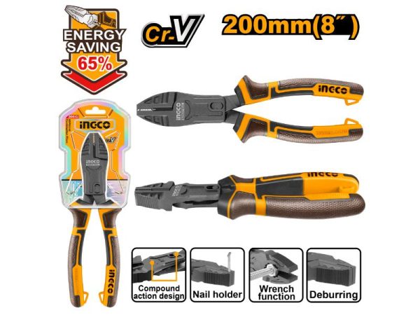 INGCO PLIER COMPOUND COMBINATION 200MM - HCCP58200