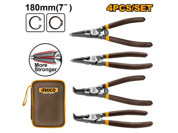INGCO Circlip Pliers Set 180mm (7