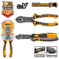 INGCO Diagonal Compound Plier 200MM Industrial Heavy Duty Cutting Gripping Tool