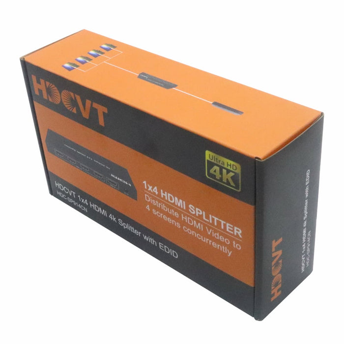 HDCVT 1x4 HDMI 1.4 Splitter 4K with EDID Management-HDC-SP914CN