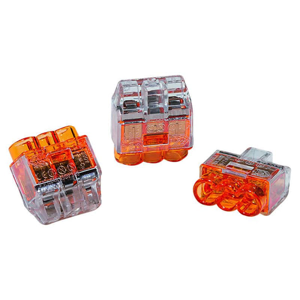 Helacon Connector 3 Way 0.5 to 2.5mm Wire Orange