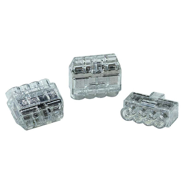 Helacon Connector 4 Way 0.5 to 2.5mm Wire Clear
