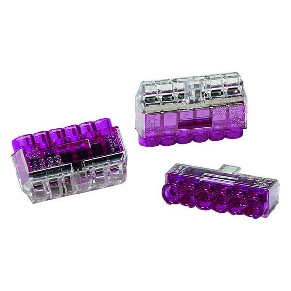 Helacon Connector 6 Way 0.5 to 2.5mm Wire Violet