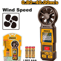 INGCO Digital Anemometer: HETAN031 Wind Speed Meter for Accurate Measurement. Portable & Easy to Use.