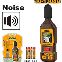 INGCO Sound Level Meter HETSL031, 30-130dB Noise Meter with LR03 AAA Batteries for Sound Measurement & Noise Level Monitoring
