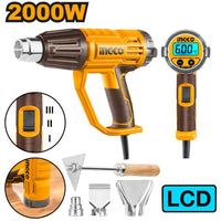 INGCO Heat Gun 2000W 600C LCD - Powerful heat gun for various applications.  Buy INGCO heat gun online.