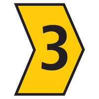 Yellow Cable Marker Helagrip 2.0-5.0mm Marked with Number 3 - Wire Identification Sleeve - chavda.com