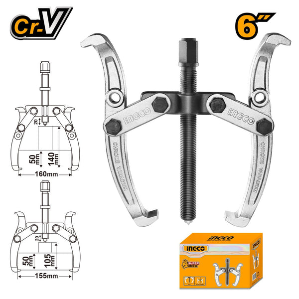 INGCO Gear Puller 2 Jaw 6 Inch Heavy Duty HGP08026 Chrome Vanadium