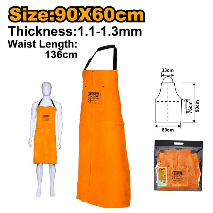 INGCO PPE GLOVES WELD COW LEATHER APRON YEL