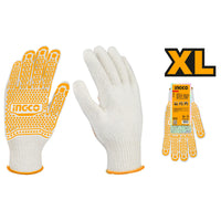 INGCO PPE Gloves Knitted PVC Dots XL | Work Gloves | Safety Equipment