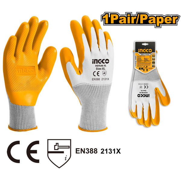 INGCO PPE GLOVES LATEX XL - HGVL08-XL