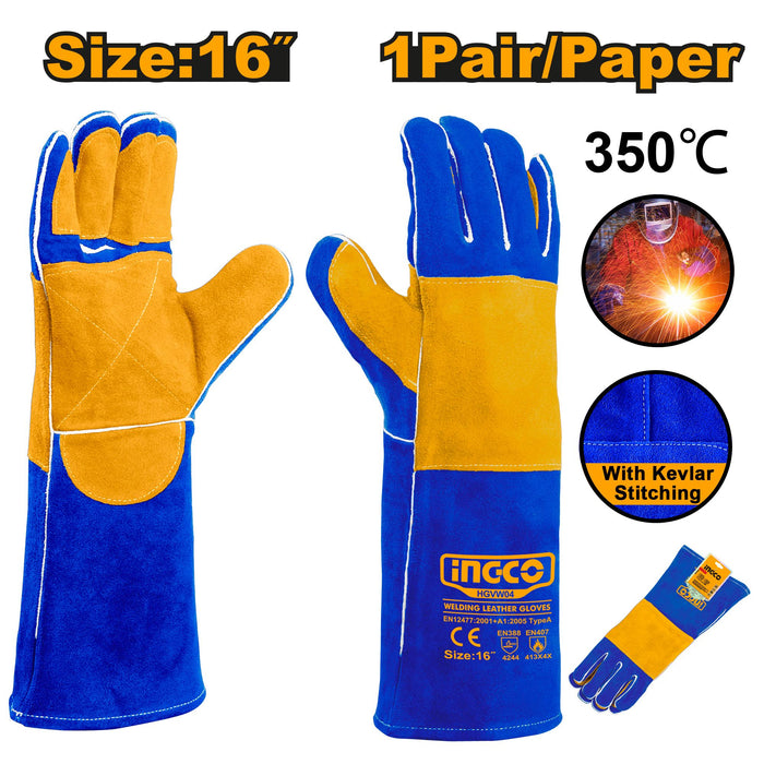 INGCO PPE GLOVES WELD ROYAL LEATHER 16''