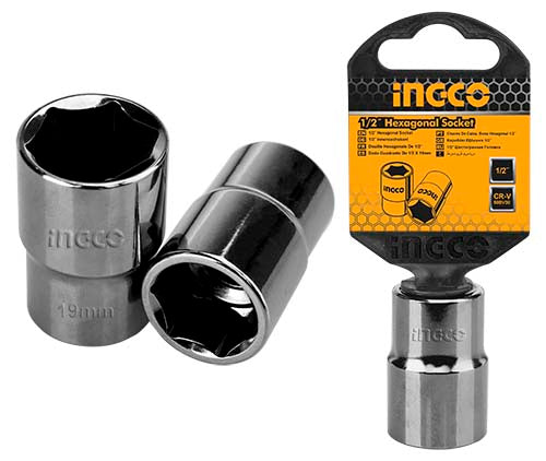 INGCO SOCKET HEXAGONAL 32MM - HHAST12321: Heavy-duty tool socket for 1/2" drive. Chrome Vanadium steel.