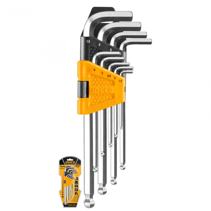 INGCO ALLEN KEY HEX BALL 9PCS - HHK12091