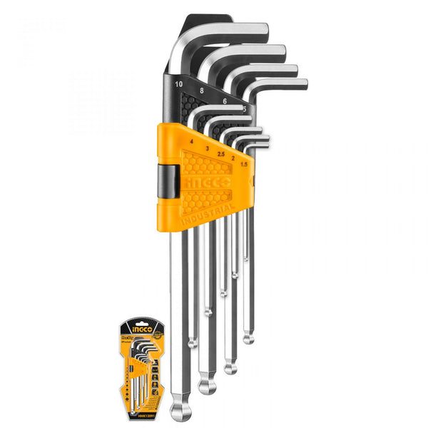 INGCO ALLEN KEY HEX BALL 9PCS - HHK12091