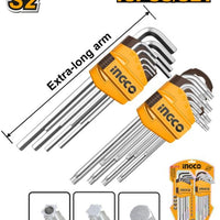 INGCO Allen Key Hex & Torx Set 18pcs Extra Long - HHKSET0181 | Hex Key Set, Torx Key Set, Allen Wrench Set
