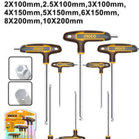 INGCO Allen Key Set: 8-Piece T-Handle Hex Ball Set, Sizes 2mm-10mm | Durable Hand Tools