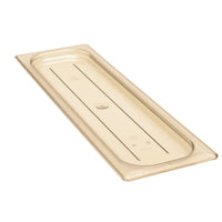 CAMBRO High Heat Amber Lid for 1/2 Long Food Pan - Durable, Heat Resistant Food Service Cover