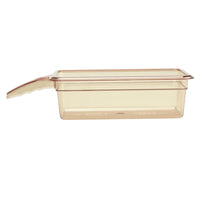 CAMBRO High Heat 1/3 GN Pan - Amber - With Handle - 100mm Deep - Food Pan for Heated Units - Durable Commercial Kitchenware