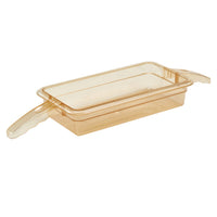 Cambro High Heat 1/3 GN Pan Amber with Double Handle - Food Serving Container