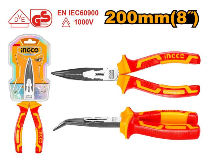 INGCO VDE PLIER LONG BENT NOSE INSULATED 200MM