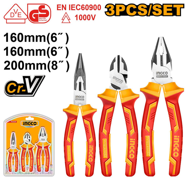 INGCO VDE PLIER 1000V 3PCS PLIER SET
