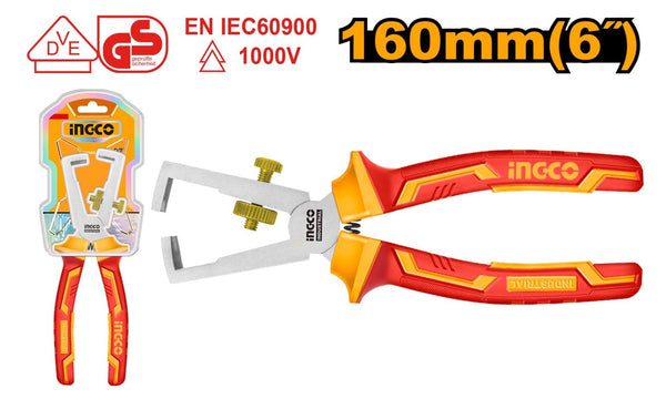 INGCO VDE PLIER 1000V 160MM WIRE STRIPPER