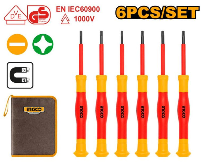 INGCO VDE SCREWDRIVER PRECISION INSULATED SET 6PCS