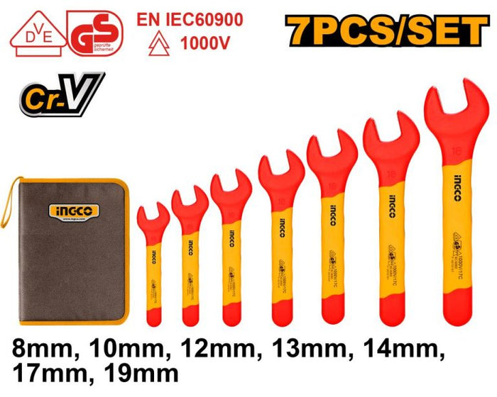INGCO VDE SPANNER INSULATED 8-19MM SET 7PCS