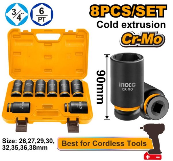 INGCO Impact Socket Set 3/8\
