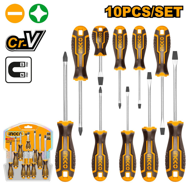 INGCO Screwdriver Set 10PCS CR-V HKSD1028: Professional Screwdriver Kit