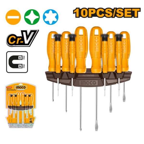 INGCO SCREWDRIVER SET PLUS PRECISION 10PCS