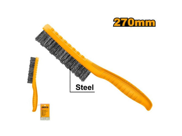 INGCO BRUSH WIRE 270MM PLS HNDL 3ROW - HKTWB2705