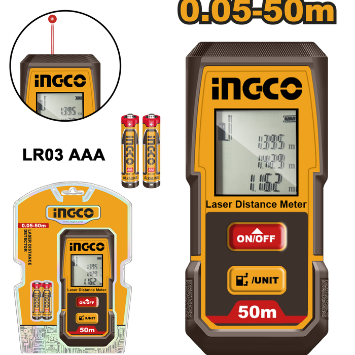 INGCO Laser Distance Meter 50M - HLDD0508: Precise Measurement Tool