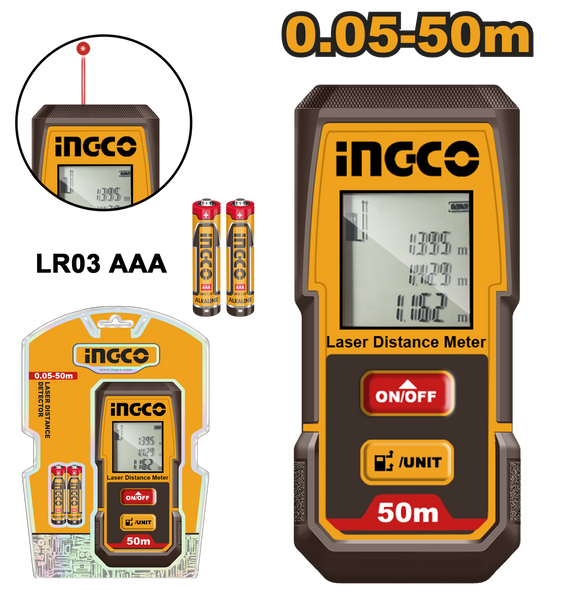 INGCO Laser Distance Meter 50M - HLDD0508: Precise Measurement Tool