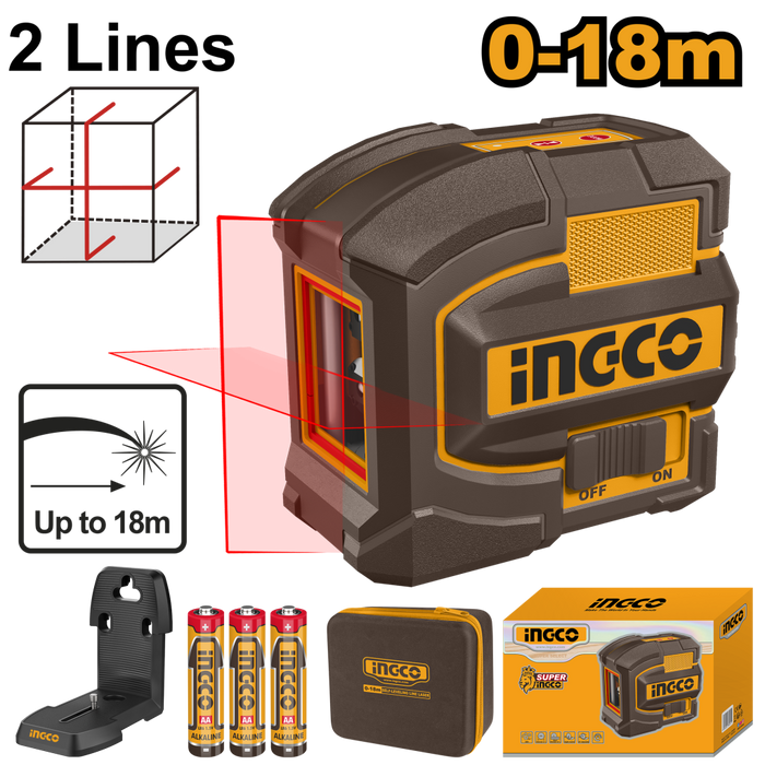 INGCO Laser Level - Cross Line, Self Leveling, 0-18m Range