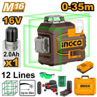 INGCO 16V LASER LEVEL 3D GREEN KIT - HLL301201