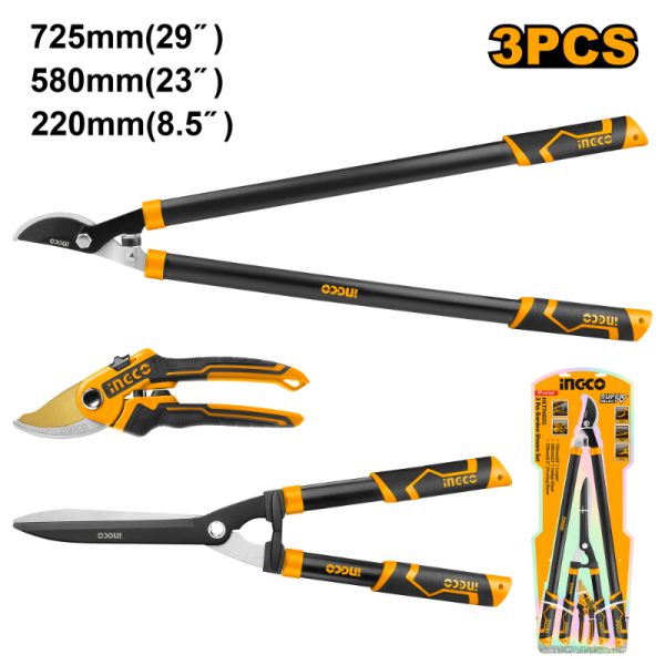 INGCO GARDEN SHEAR SET 220MM 557MM 725MM 3PCS