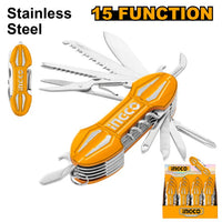 INGCO Multifunctional Knife - 15 Function Stainless Steel Pocket Knife