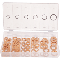 Copper Washers Assortment, Flat, 110PC - Metric Sealing Rings, Gaskets, Plumbing, Automotive, Hardware Kit