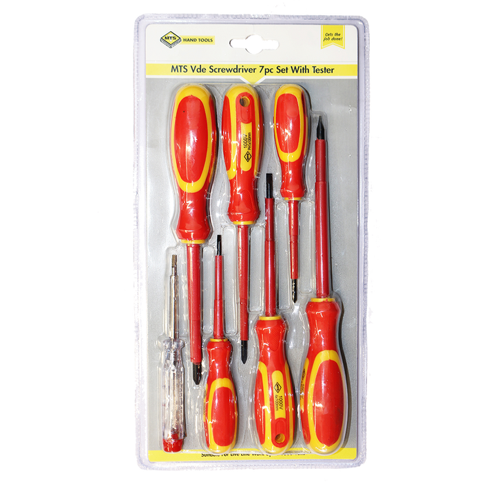 MTS VDE Insulated Screwdriver 7-Piece Set with Tester - Electrical Hand Tools