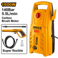 INGCO High Pressure Washer 1600W - Powerful Cleaning Tool for Outdoor Use, 140Bar, Super Flexible