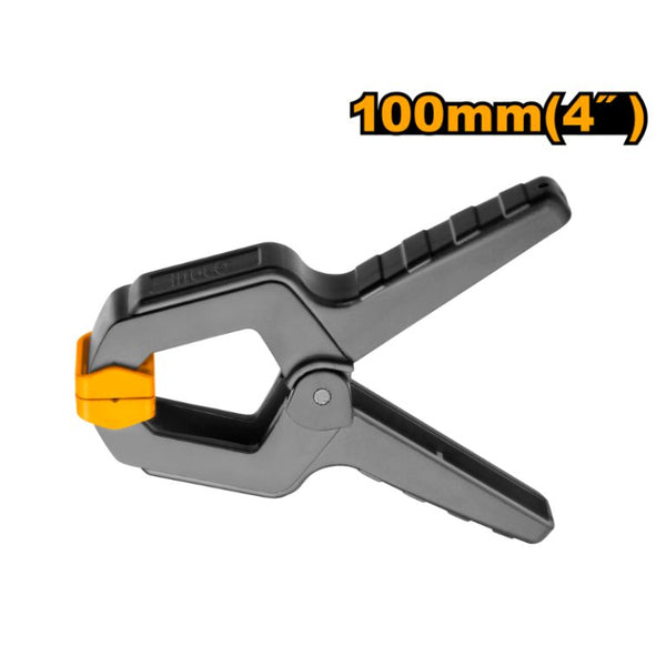 INGCO Spring Clamp 100mm (4 inch) - Heavy Duty Spring Clamp for Woodworking, Crafts, DIY