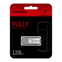 HIKSEMI Pully 128GB USB 3.2 Flash Drive - Silver/Black. Portable USB Drive for Fast Data Transfer & Storage Expansion