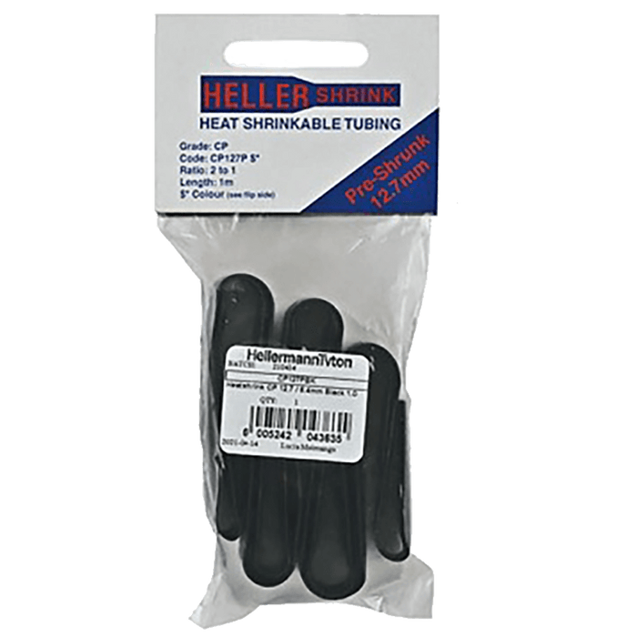 HS011 - HEAT SHRINK BLACK 12.7MM X 1M