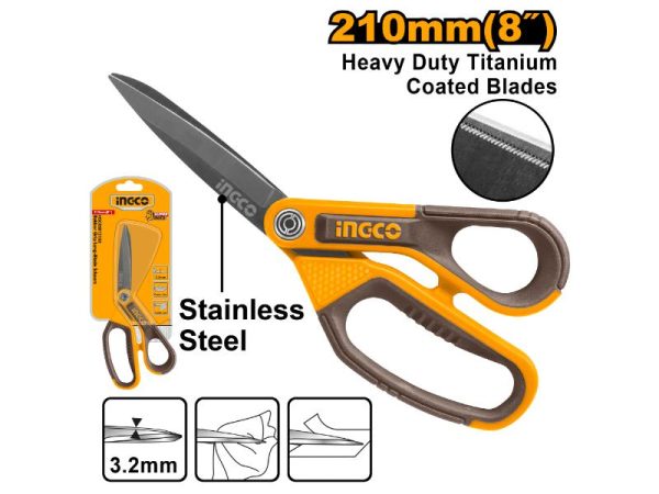INGCO Scissors Rubber Grip 210mm (8