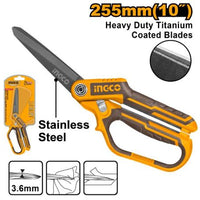 INGCO SCISSORS H/DUTY RUBBER GRIP 255MM