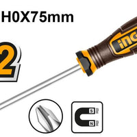 INGCO PH0x75mm Magnetic Phillips Screwdriver - Durable Tool for Precision Work